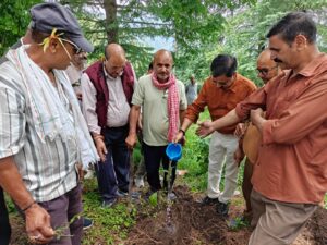 हरेला पर्व पर ग्राम फोर्ती में पौधरोपण, पर्यावरण संरक्षण का दिया संदेश।